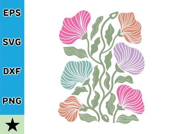 Abstract Retro Flower SVG Vector