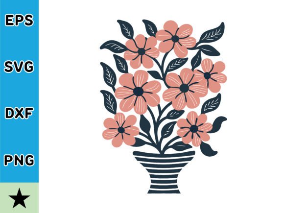 Abstract Vintage Retro Flower SVG Vector