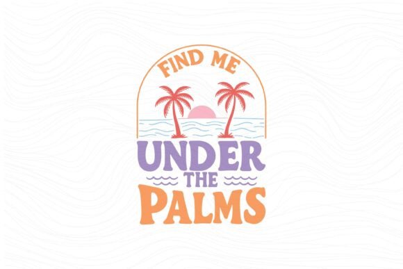 Boho Retro Summer Beach SVG Palms