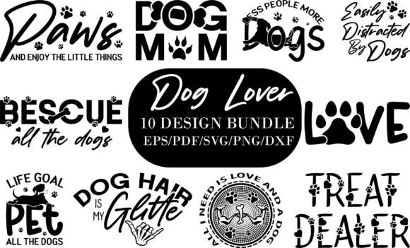 Dog Lover Dog Mama Bundle SVG PNG