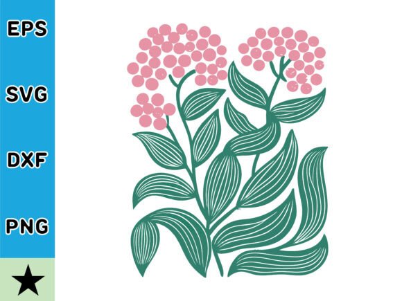 Floral Abstract Retro Flower SVG Vector