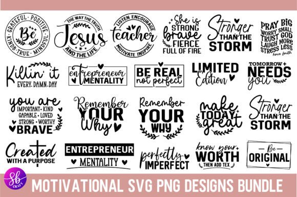 Inspirational Png Svg Bundle Positive