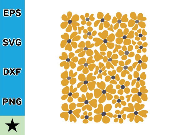 Modern Trendy Retro Flower SVG Vector