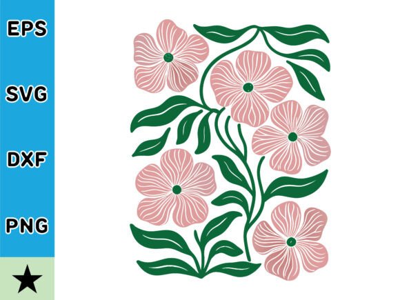 Stylish Retro Flower SVG Design Vector